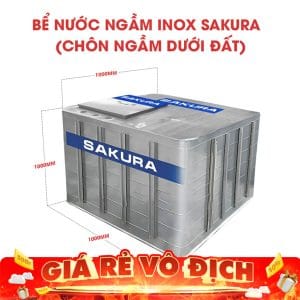 Bể Nước Ngầm Inox Sakura 3000L (Chôn Ngầm Dưới Đất)