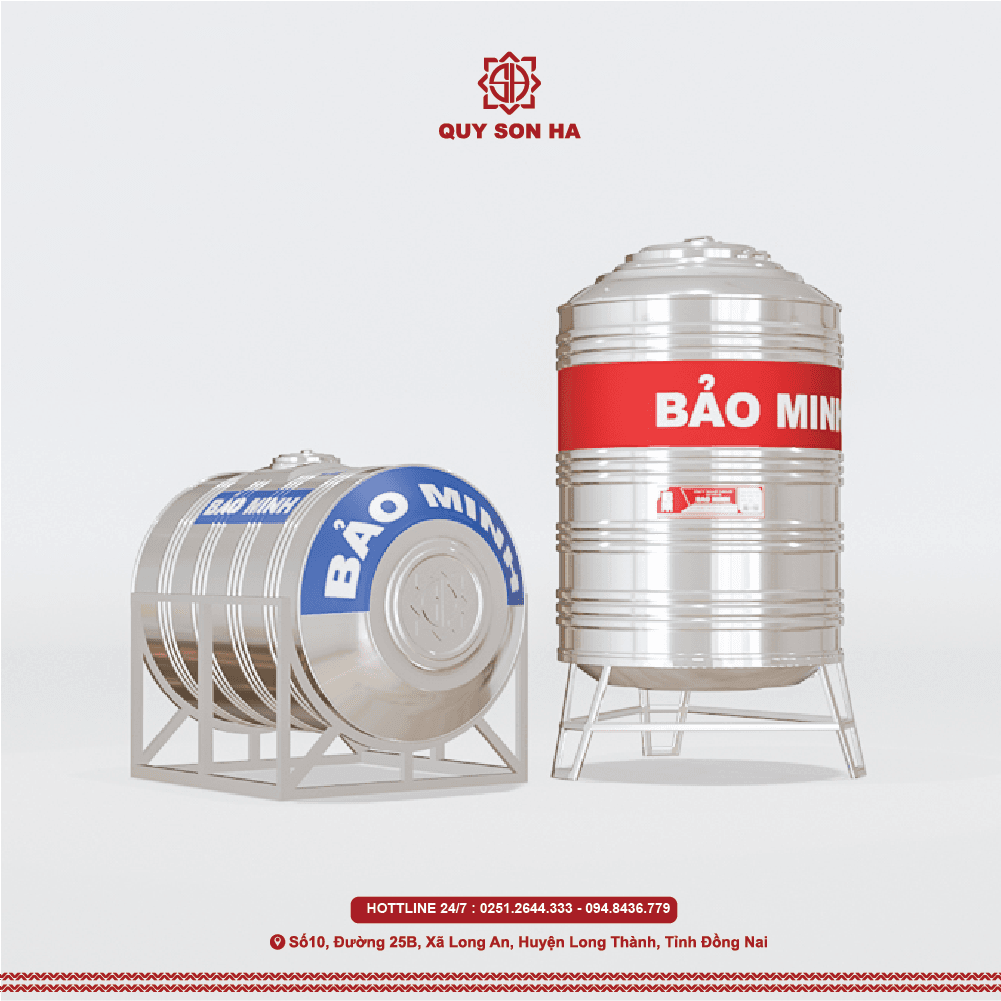 Bồn nước inox ngang Bảo Minh 5000L